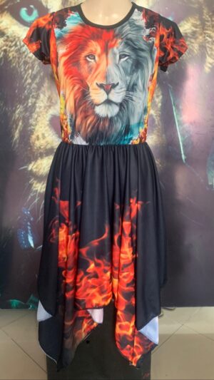 Vestido chamas leão de Judá