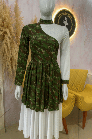 Vestido longuíssimo camuflado