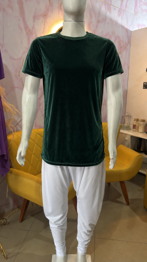Conjunto bata em veludo e calça saruel